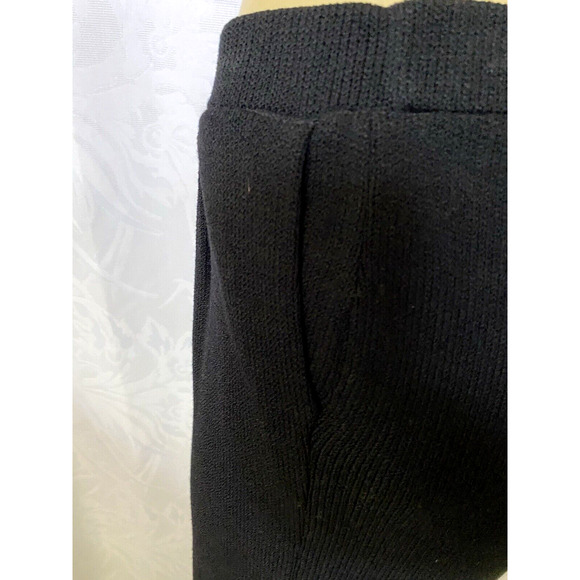 St John Basics Santana Knit Crop Pants Black Wool Blend Pockets Pleat Fr… - Picture 6 of 7